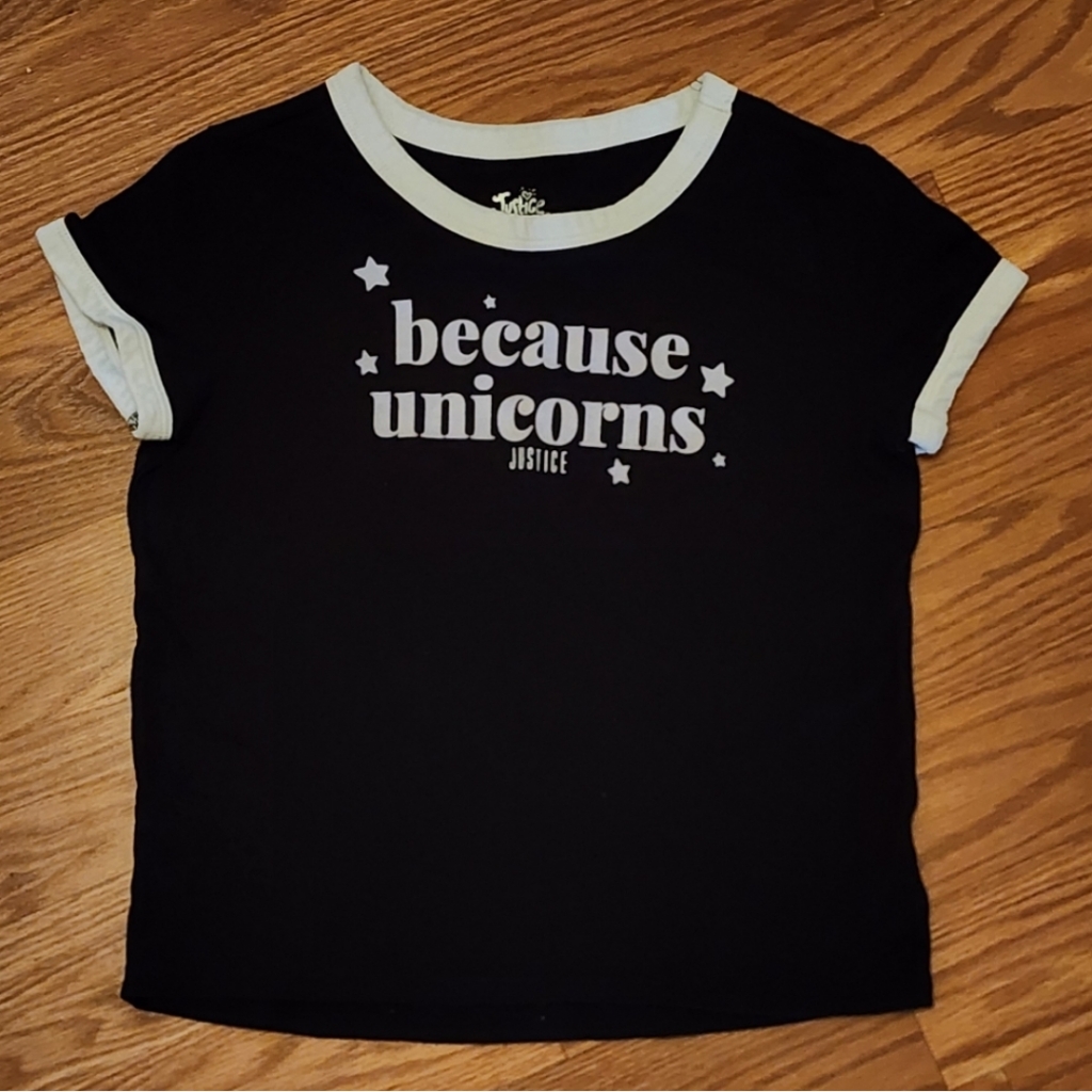 Big Kids Girls Unicorn Tee Justice Medium Size 8